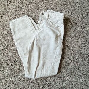 American Eagle White Ripped Mom Jeans